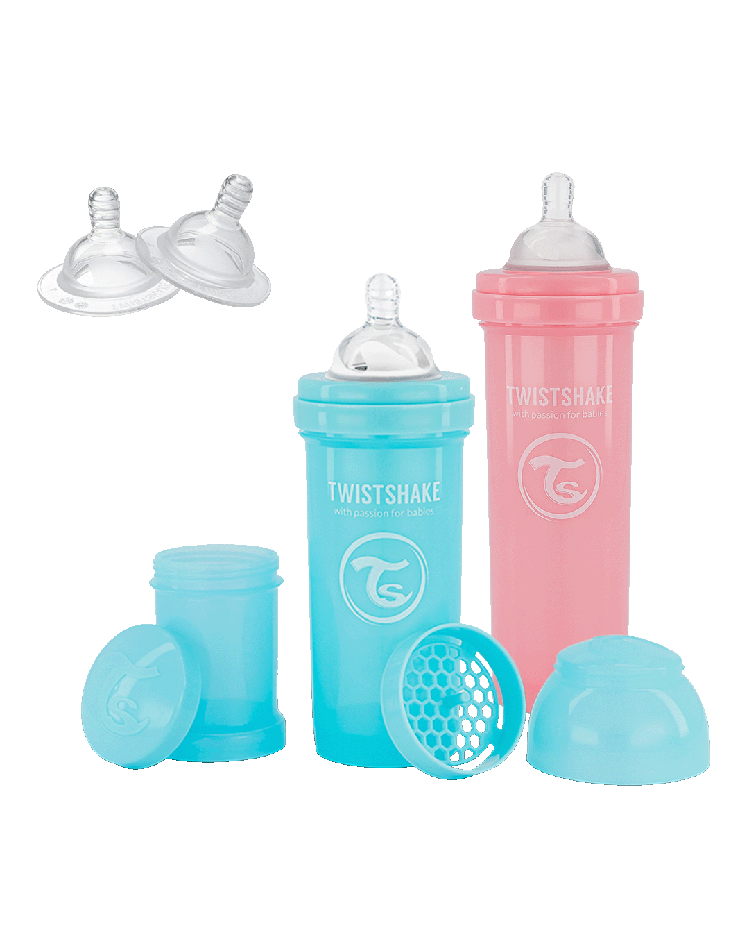 Twistshake Pezones de tetina anticólicos – Pezones de bebé de alta calidad  para una experiencia de alimentación cómoda – Adecuado para más de 4 meses