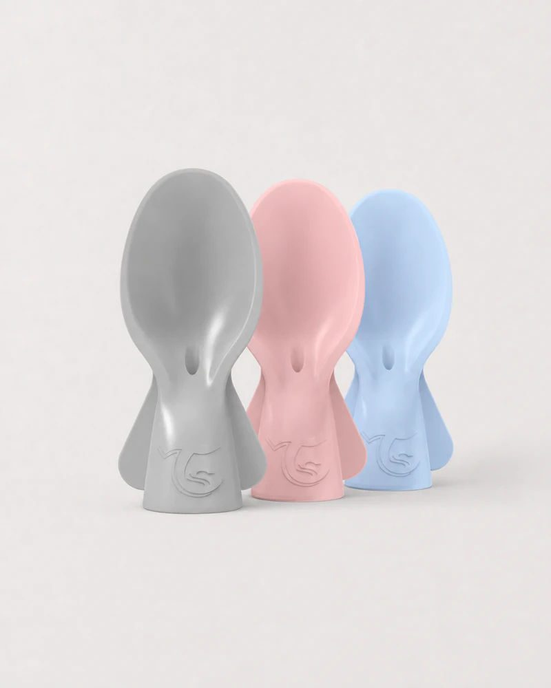 Squeeze Bag Spoons 3-pack 6 mth+ / Blue, Grey & Pink - 1