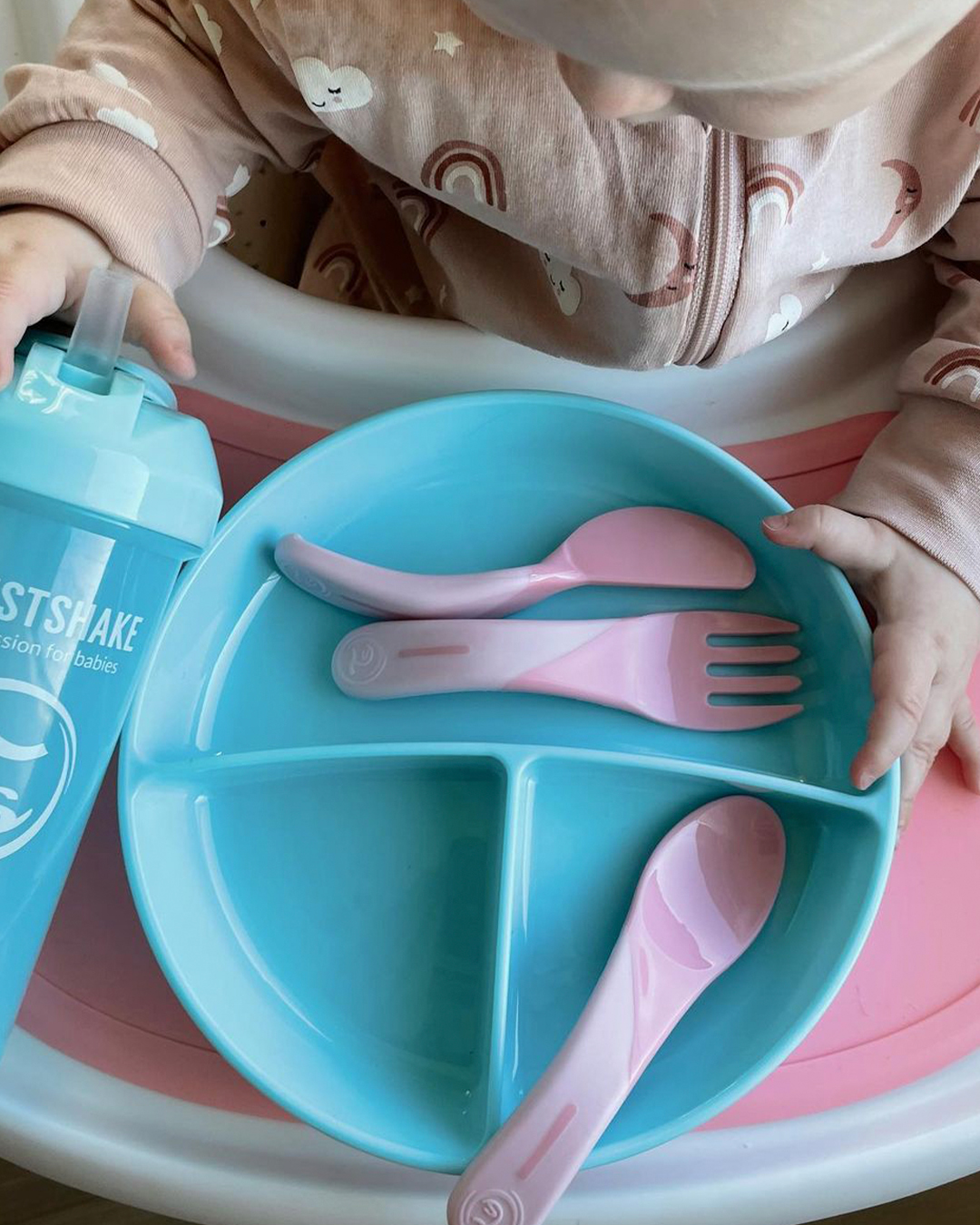 Bebisbestick Kniv Gaffel & Sked 6 mån+ / Rosa hover