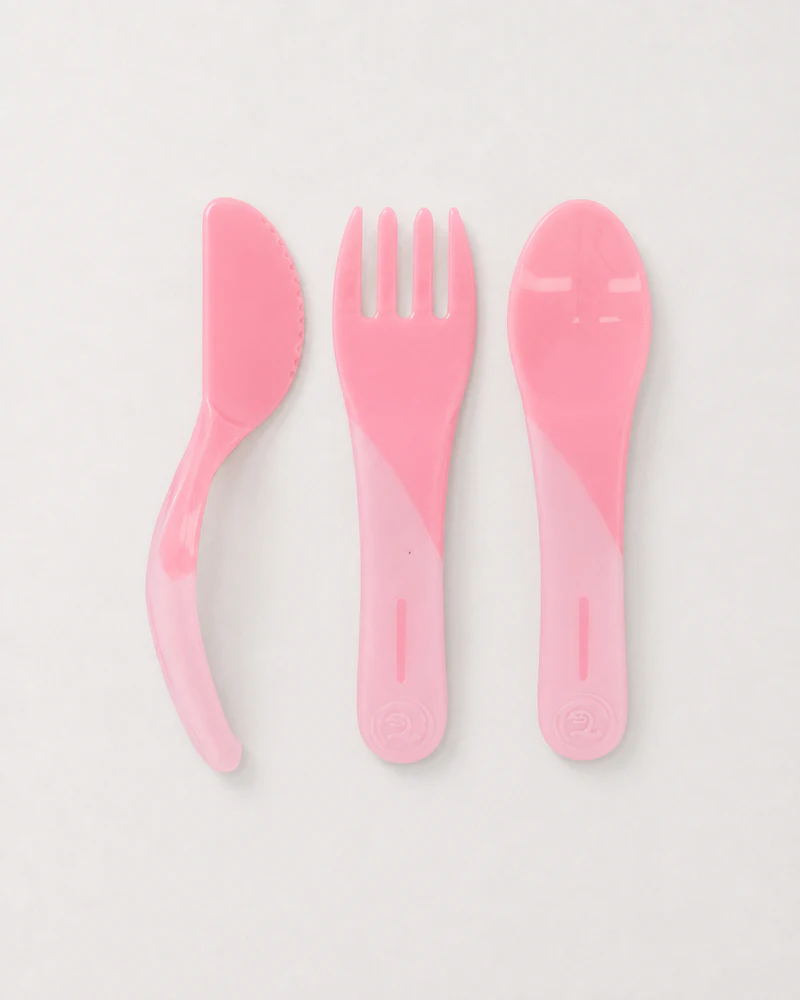 Baby Cutlery Knife Fork & Spoon 6 mth+ / Pink - 1