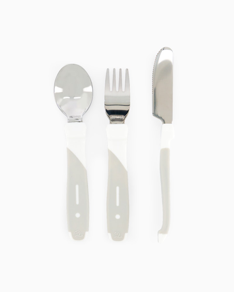 Barnbestick Rostfritt Stål 12 mån+ / Vit - 1