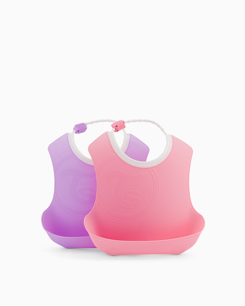 Lot de 2 Bavoirs 4 mois+ / Rose et violet - 1