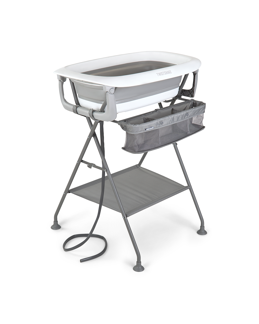 Lyxiga badpaketet grå - Ihopfällbar badbalja med badställning 0 mån+ / Grå & Vit - 10