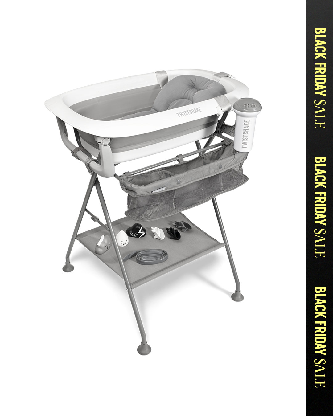 Kit bain de luxe Gris - Baignoire pliable avec support de bain