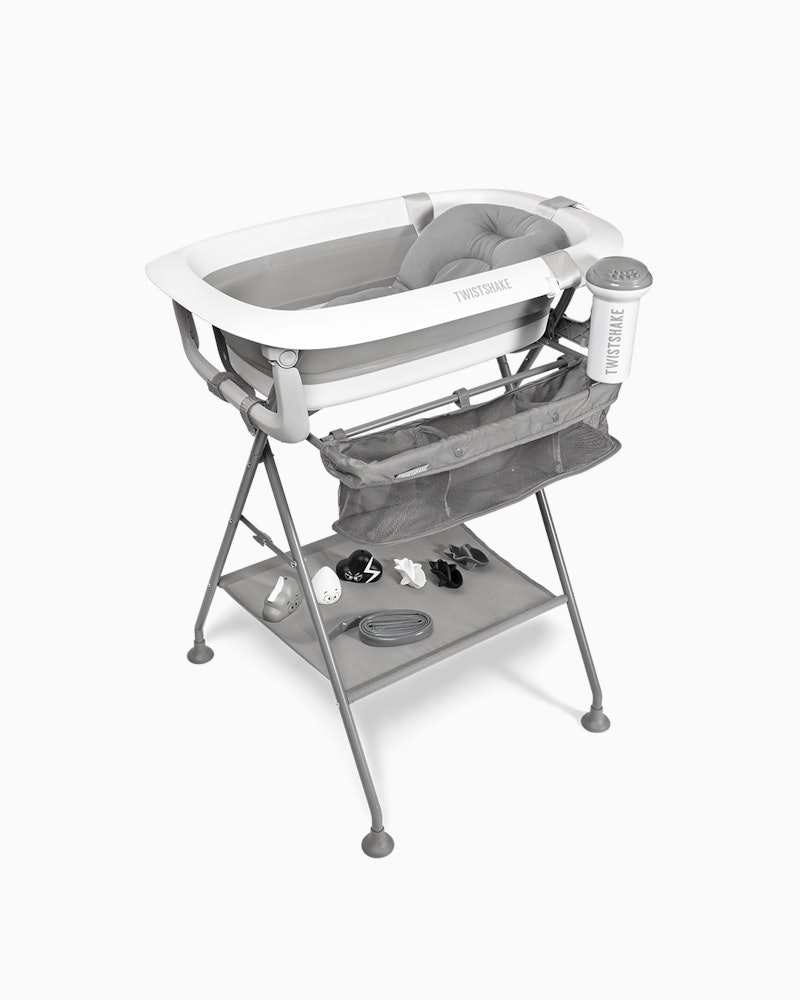 Kit bain de luxe Gris - Baignoire pliable avec support de bain 0 mois+ / Gris et blanc - 1