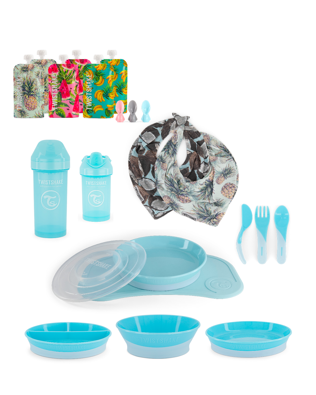 Baby shop blue tableware