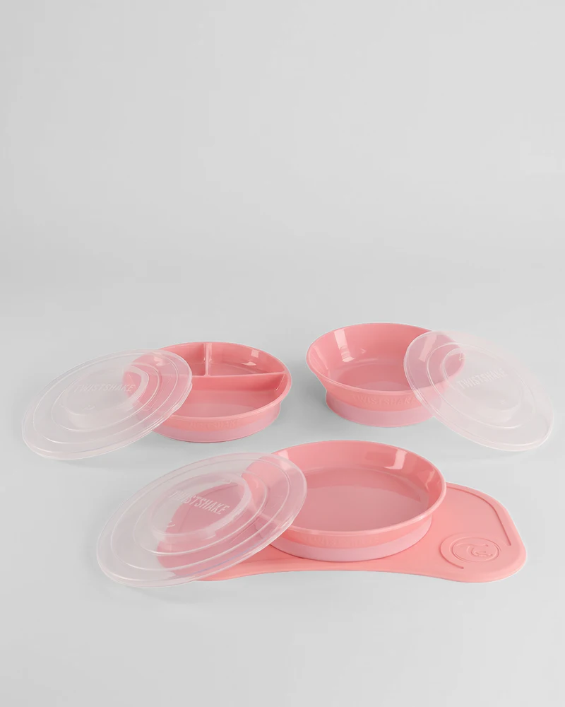 Click-Mat Mini Rose + 3 assiettes 6 mois+ / Rose - 1