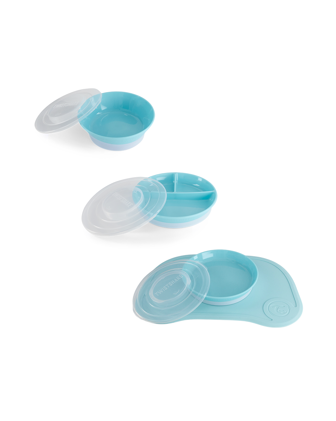 Click-Mat Mini Mantel Ventosa Antideslizante Pastel Azul + Plato Twistshake