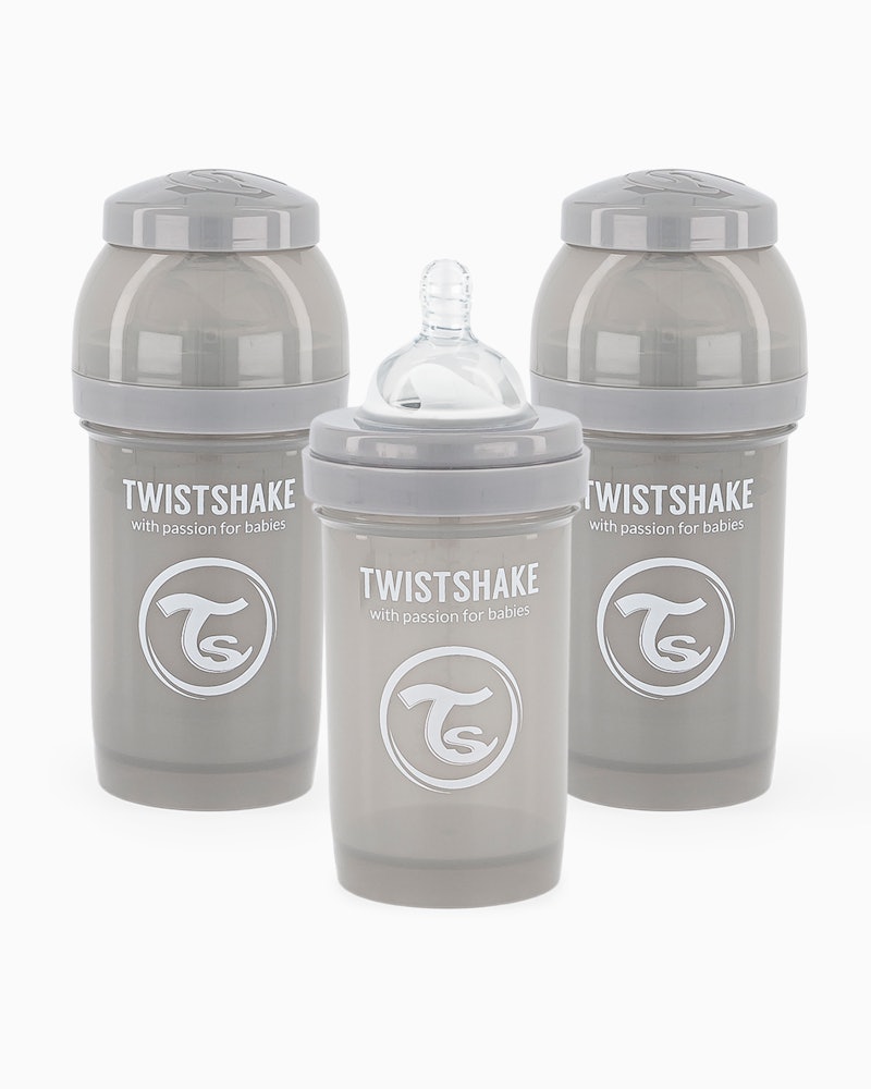 Anti-Kolik-Babyflasche 180ml 3-p 180 ml / 0 Monate+ / Grau - 1