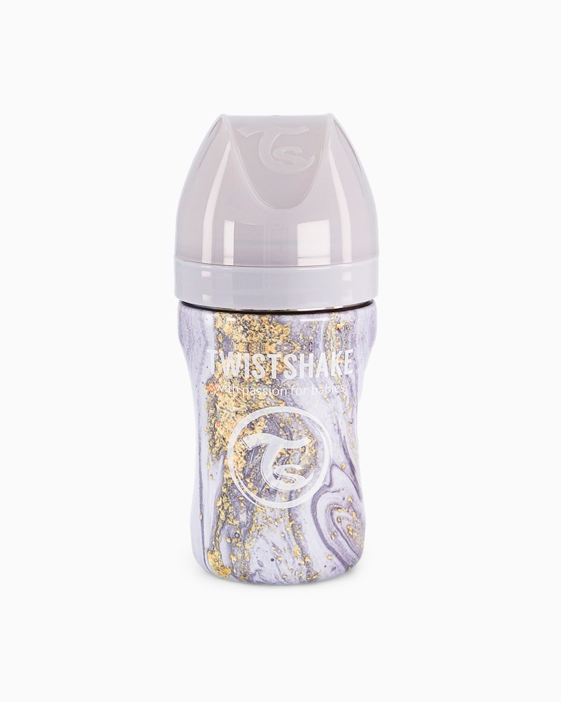 Anti-kolik Nappflaska Stål 260ml Marble Grey 260 ml / 2 mån+ / Outlet - 4
