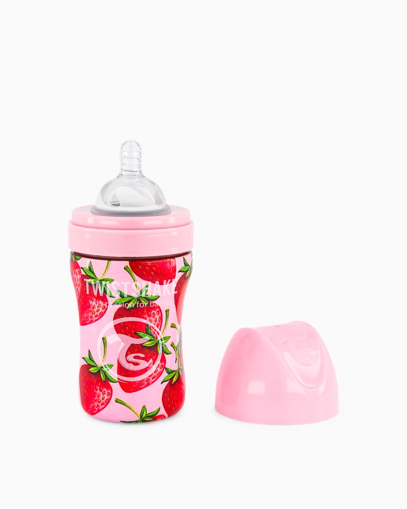 Anti-kolik Nappflaska Stål 260ml Strawberry 260 ml / 2 mån+ / Outlet - 1