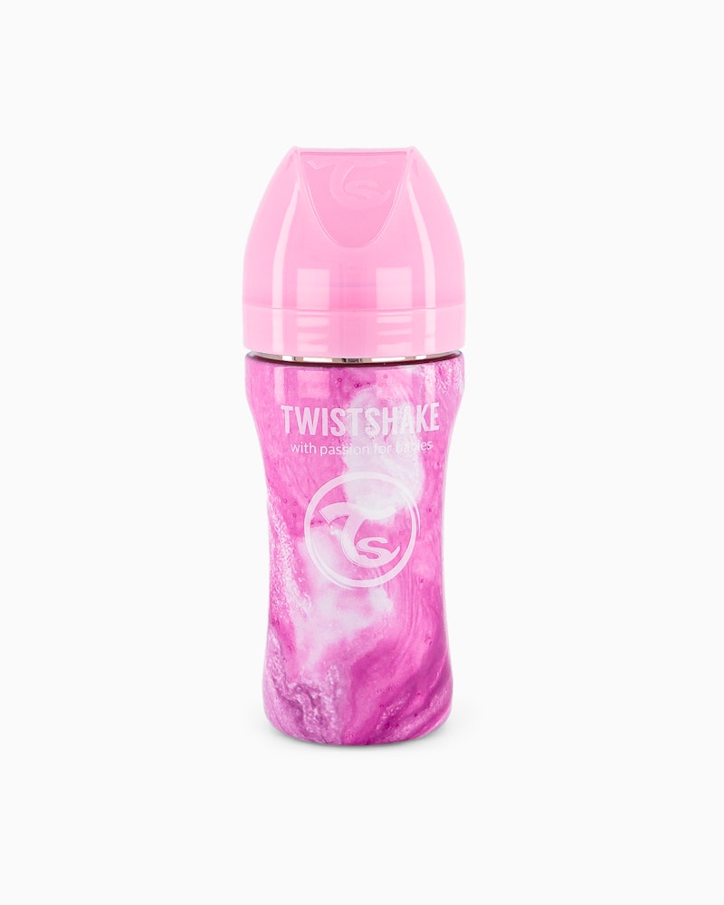 Anti-kolik Nappflaska Stål 330ml Marble Pink 330 ml / 4 mån+ / Outlet - 3