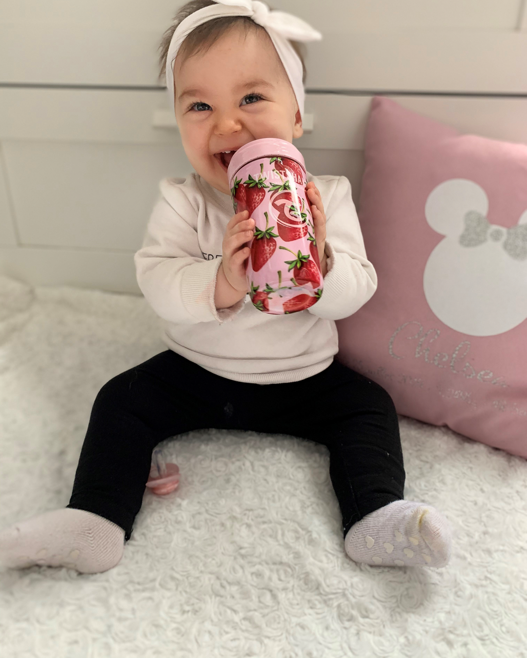 Anti-Colic Stainless Steel 330ml Strawberry 330 ml / 4 mån+ / Outlet - 3