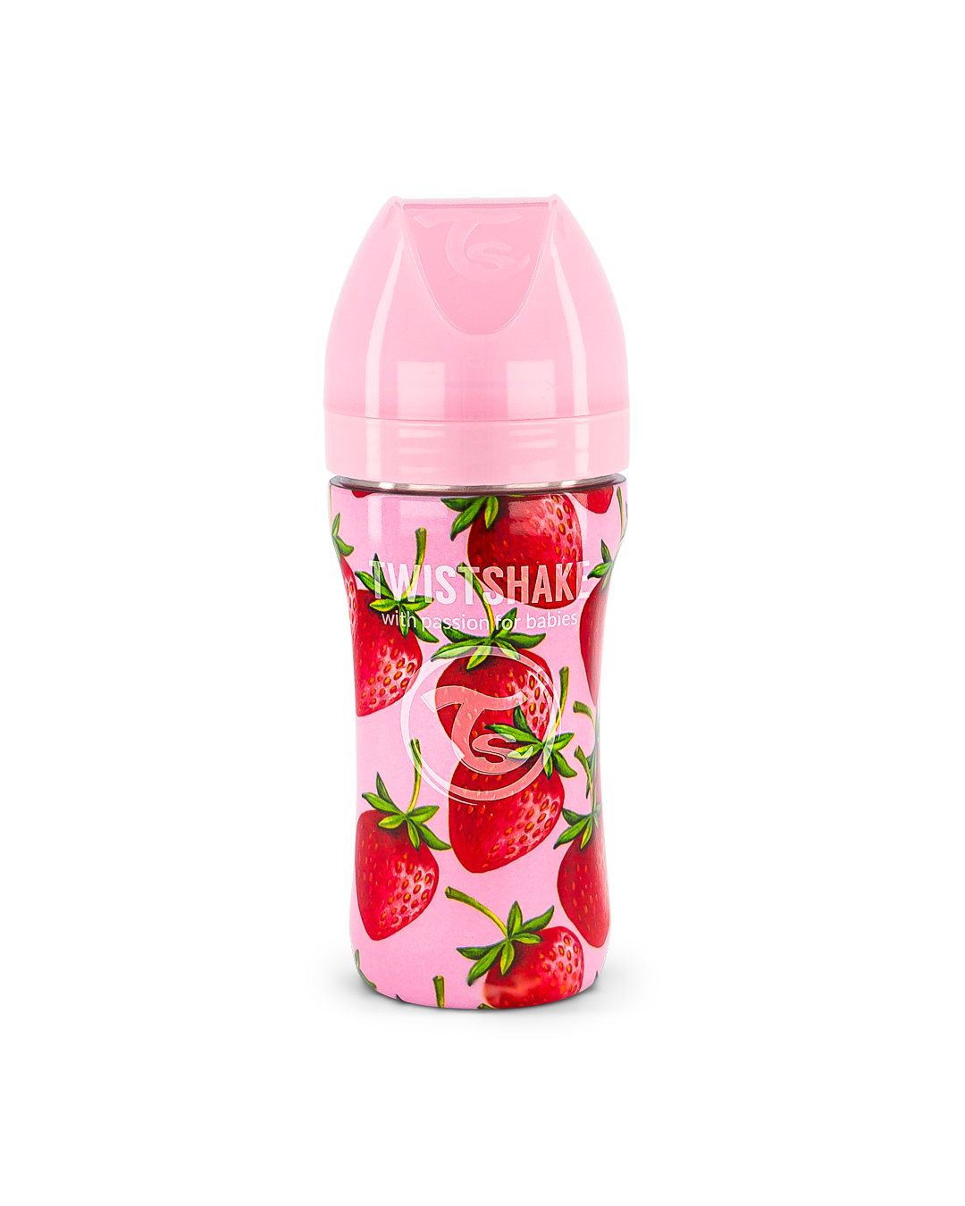Anti-Colic Stainless Steel 330ml Strawberry 330 ml / 4 mån+ / Outlet - 4
