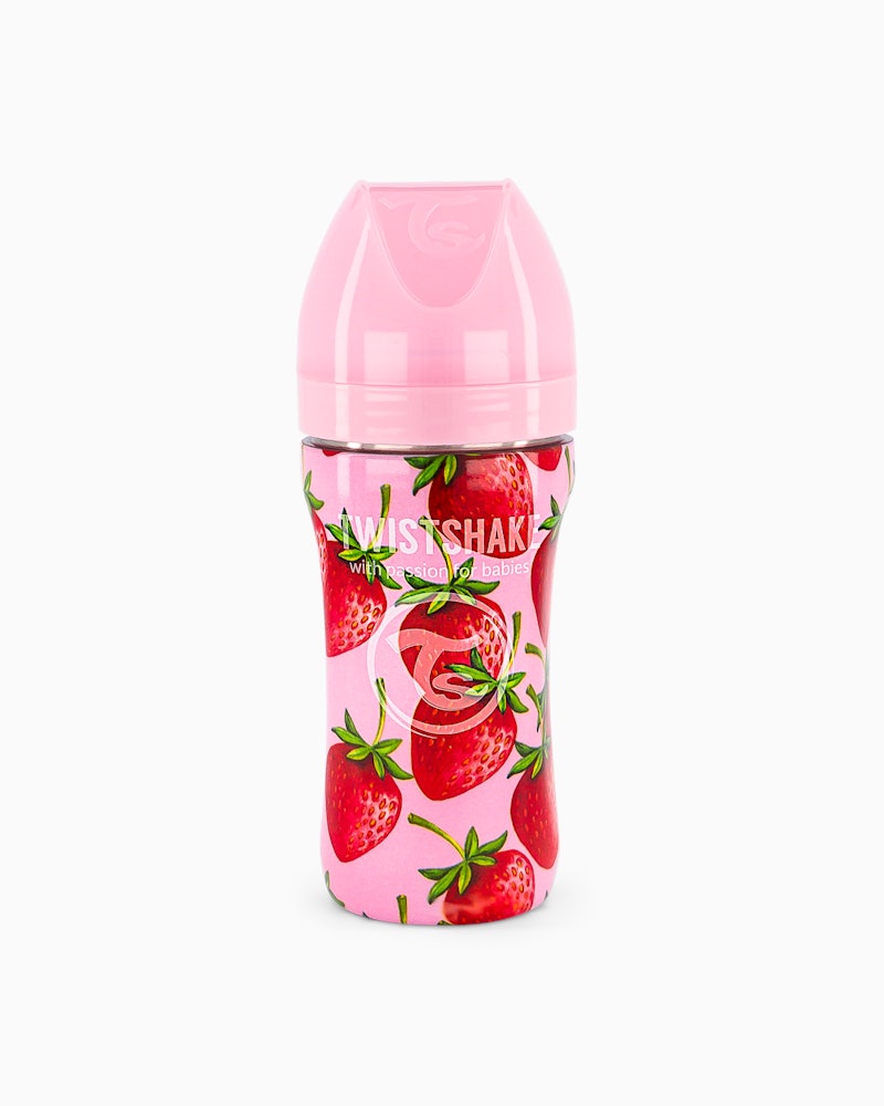 Anti-kolik Nappflaska Stål 330ml Strawberry 330 ml / 4 mån+ / Outlet - 4