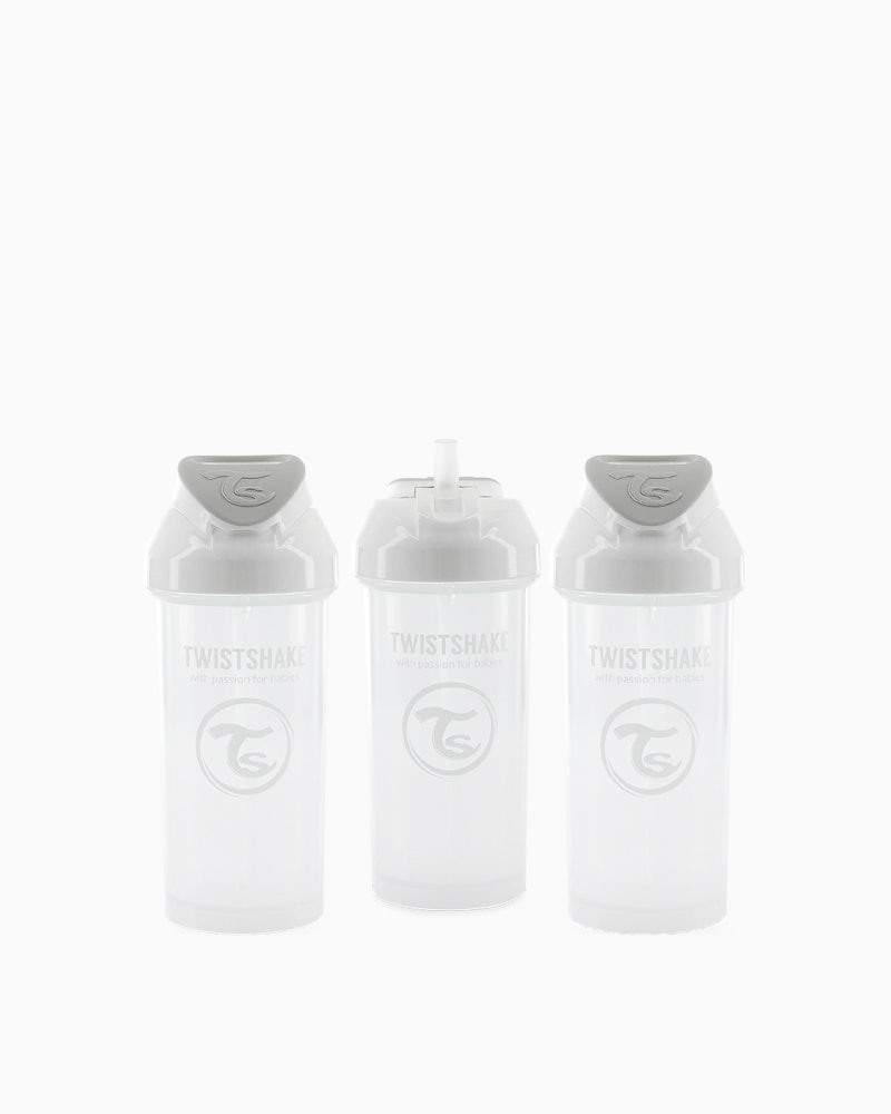 Trinkbecher mit Strohhalm 3-p 6 Monate+ / Weiß - 1