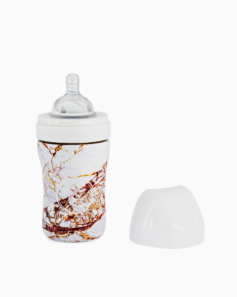 Anti-kolik Nappflaska Stål 260ml Marble White 260 ml / 2 mån+ / Outlet - 1