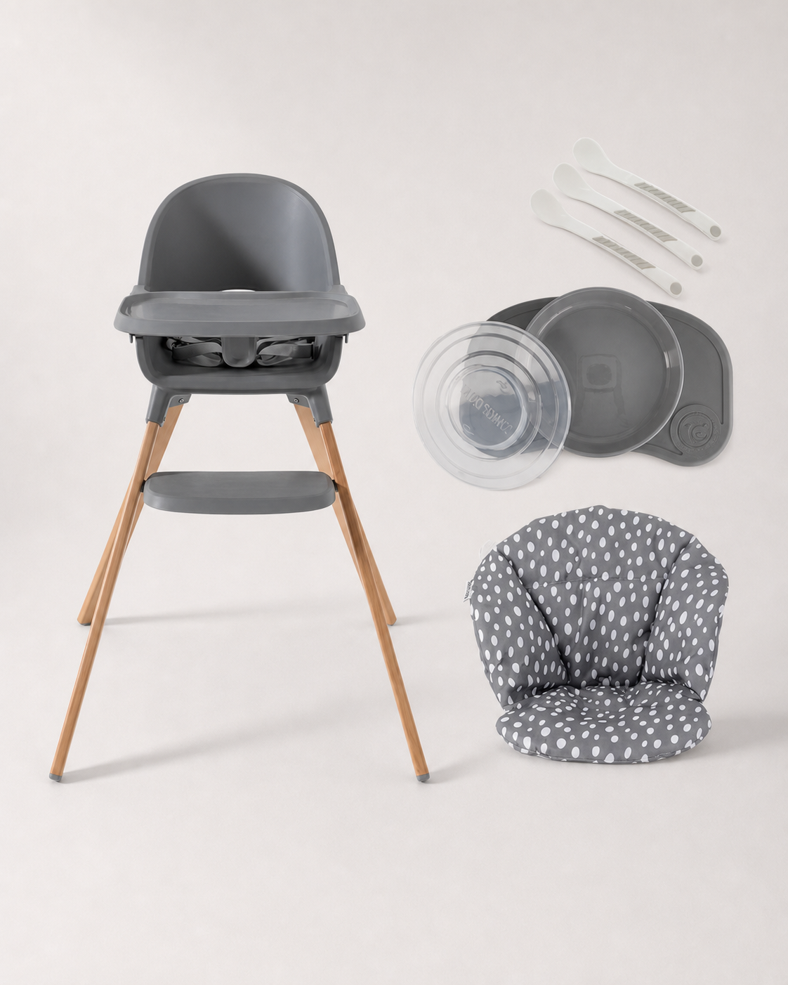Highchair with accessories 6 mth+ / Grey