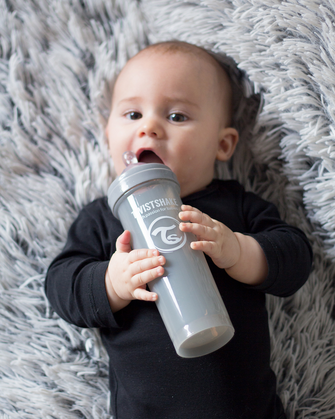 Baby Bottle Anti-Colic 330 ml 330 fl oz / 4 mth+ / Grey - hover