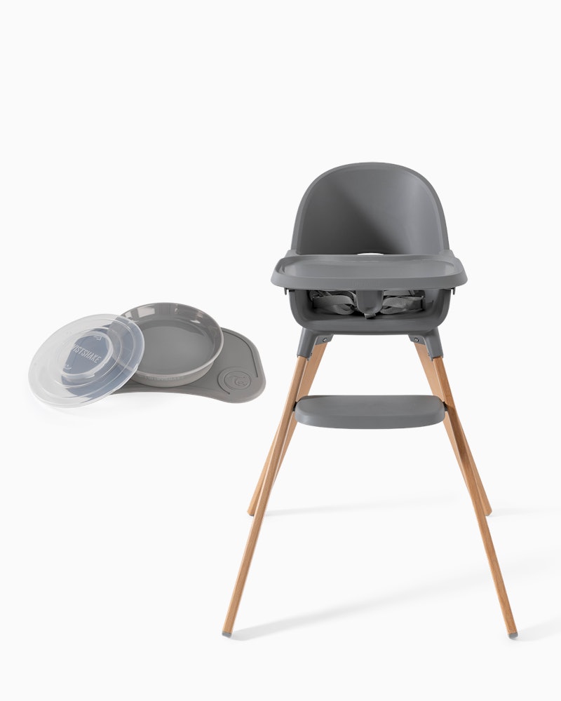 Barnestol & Clickmat-sett 6 mån+ / Grå - 1