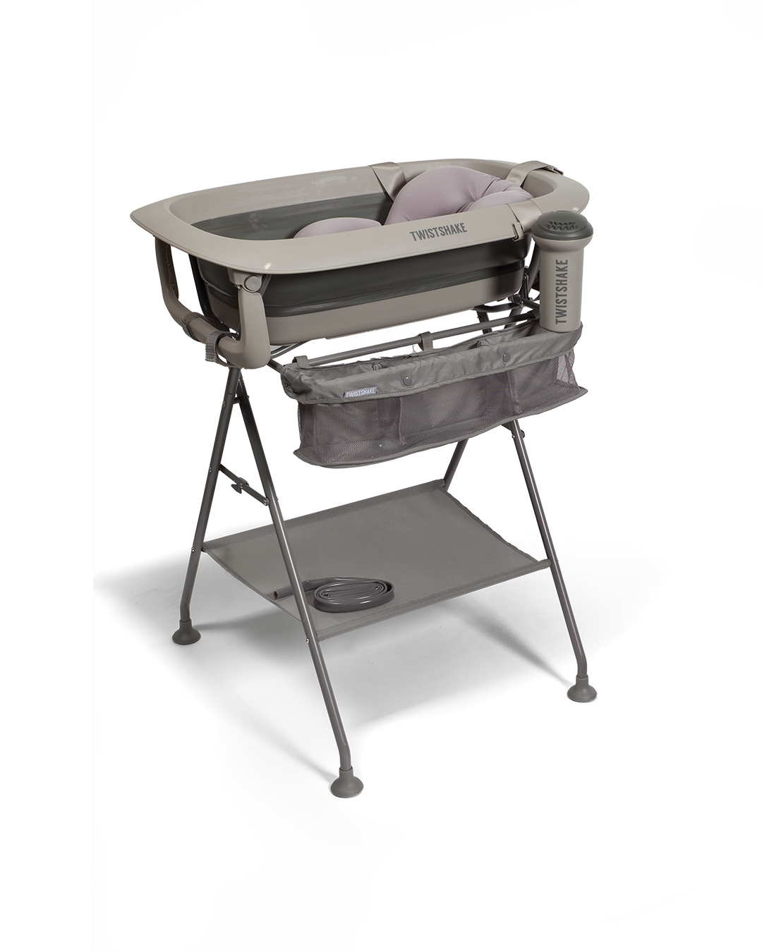 Kit bain de luxe Gris Délavé - Baignoire pliable avec support de bain