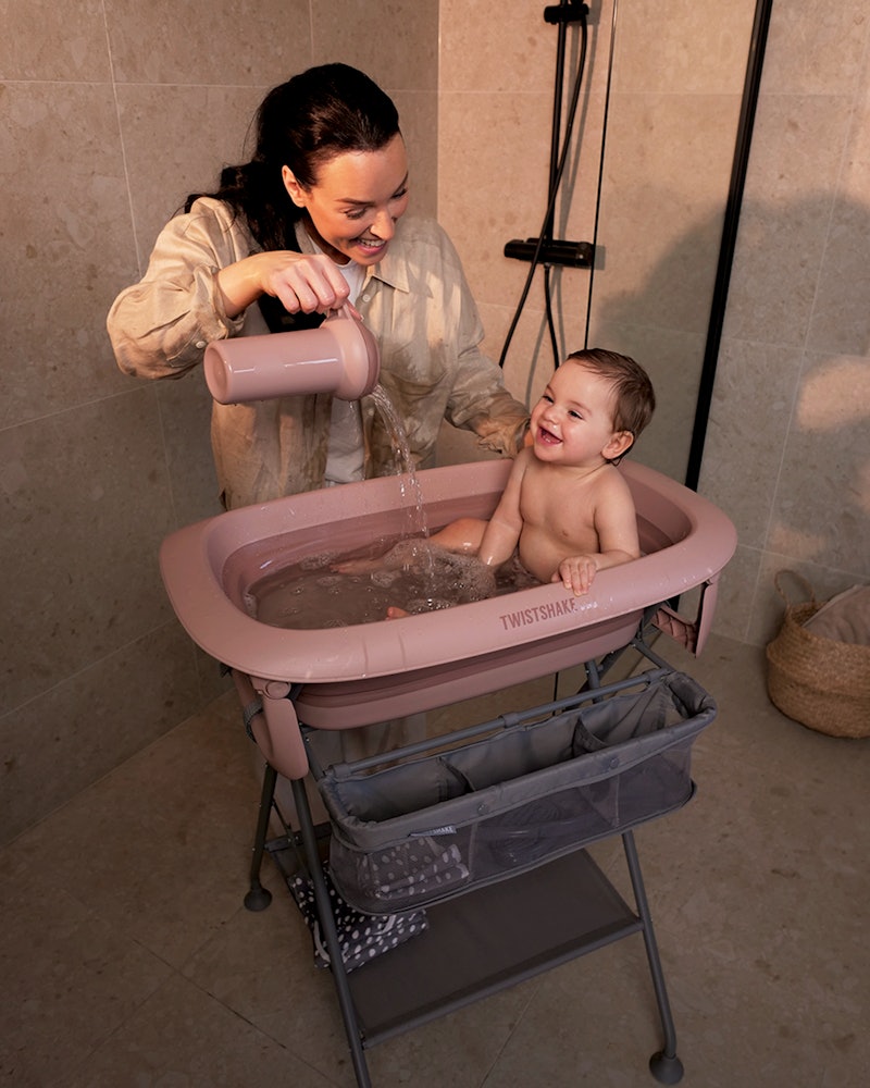 Luxury Bath Kit Faded Pink - Foldable baby bathtub with bath stand 0 mth+ / Faded Pink - 3
