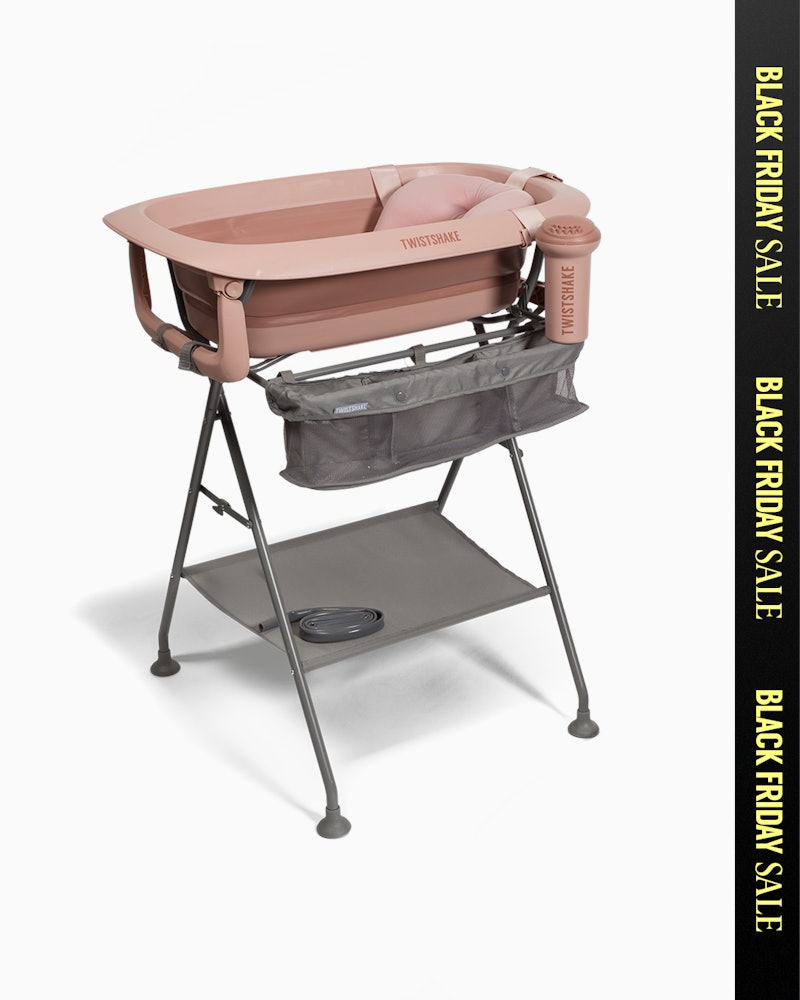 Luxus-Badeset Verblasstes Rosa - Zusammenklappbare Badewanne mit Badeständer 0 Monate+ / Verblasstes Rosa - 1