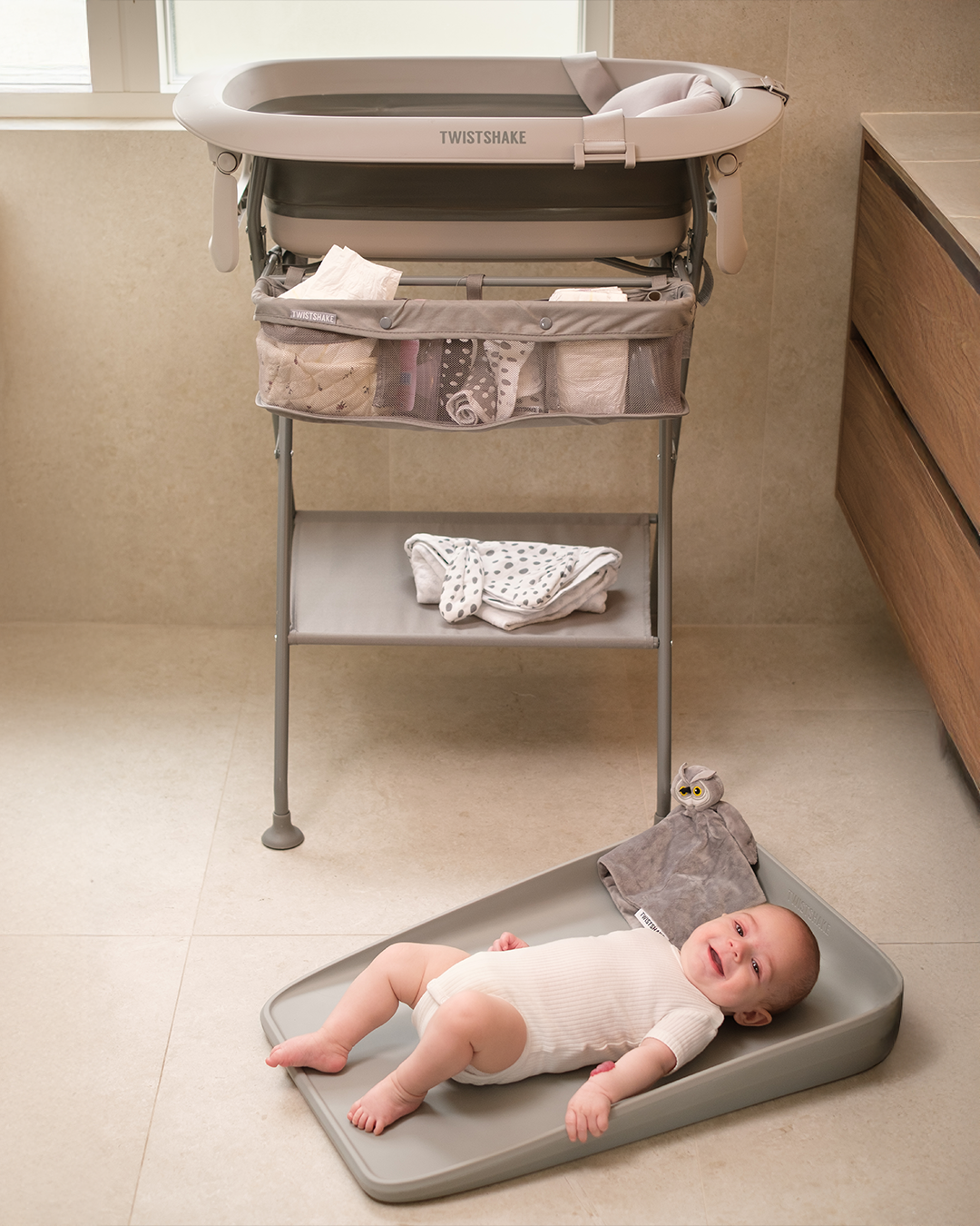 Ensemble Bain & Change de Luxe 0 mois+ / Gris Délavé - hover