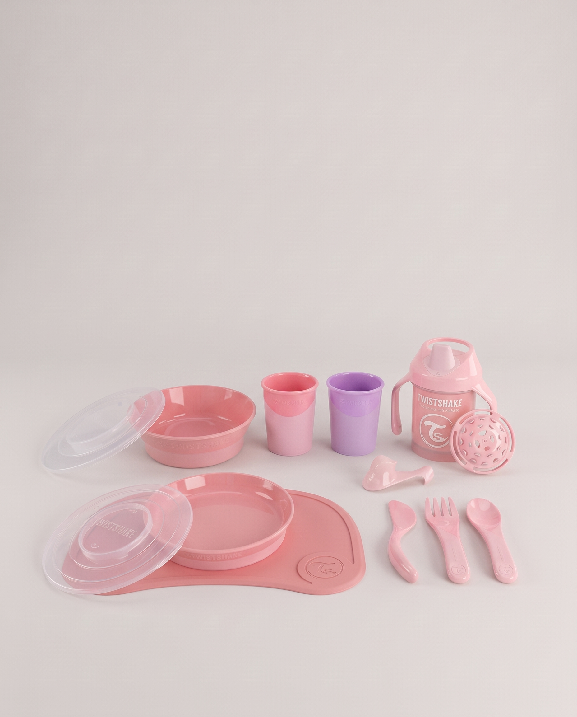 Kit Vaisselle Click Mat 6 mois+ / Rose - 1