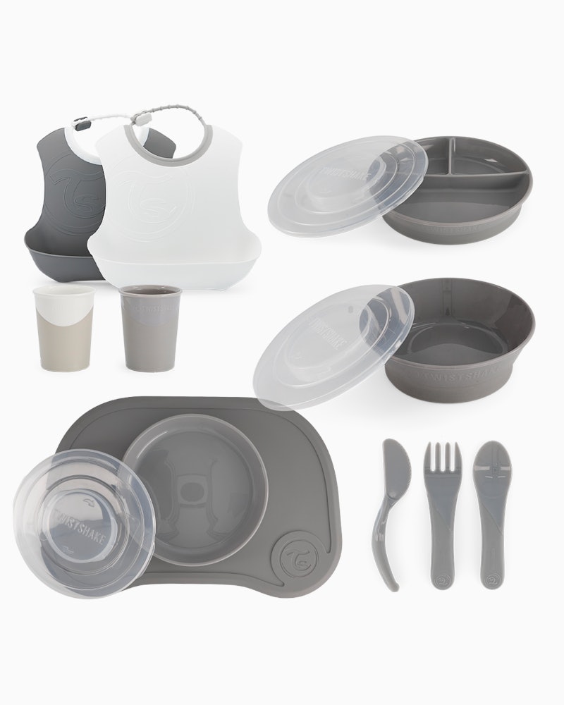 Baby Geschirr Komplett-Set 6 Monate+ / Grau - 1