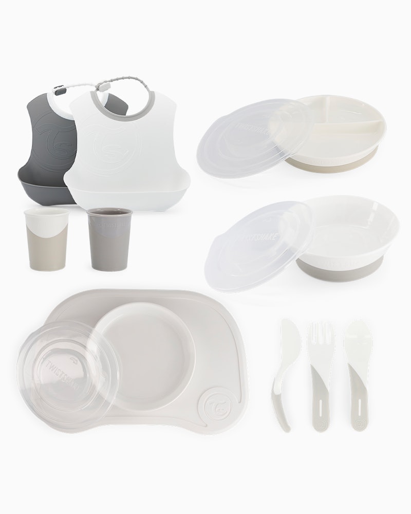 Baby Geschirr Komplett-Set 6 Monate+ / Weiß - 1