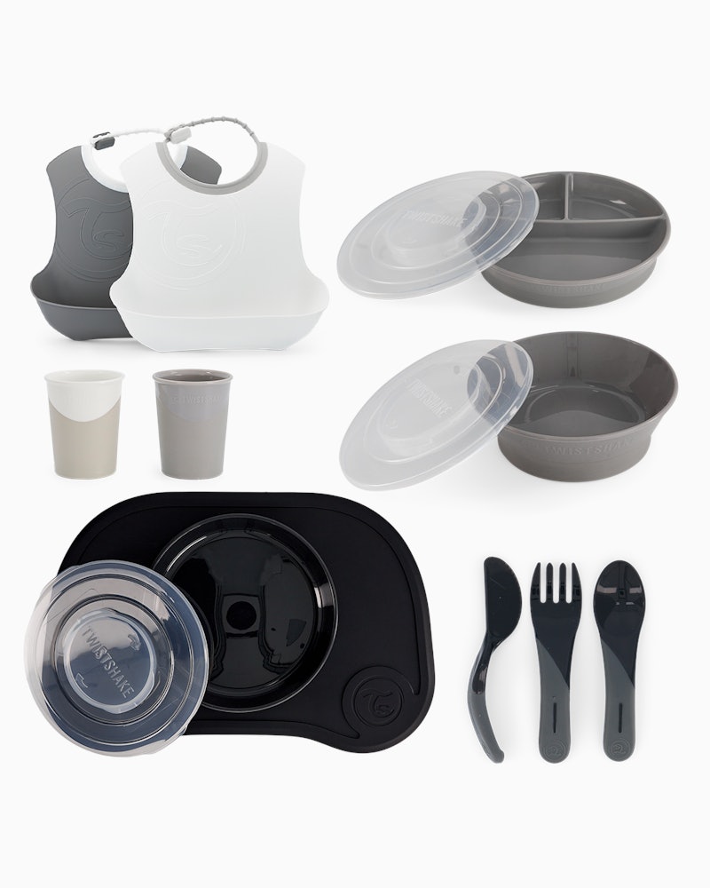 Baby Geschirr Komplett-Set 6 Monate+ / Schwarz - 1