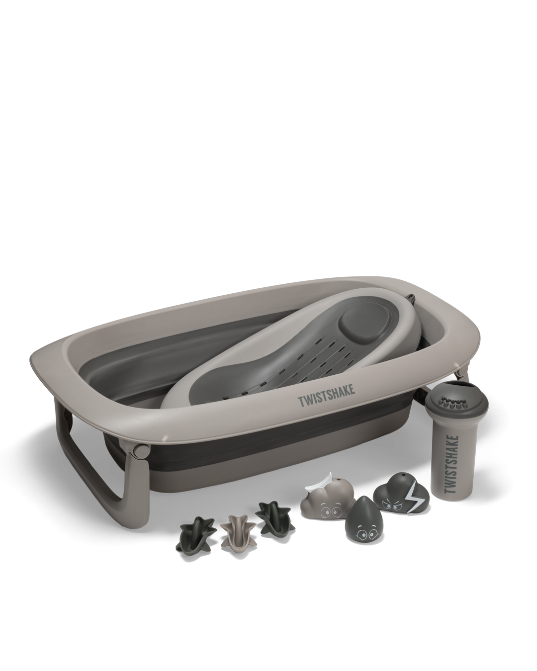 Bathtub, Shower & Bath Cradle, Rinser, 6x Toys Faded Grey 0 mth+ / Faded Grey