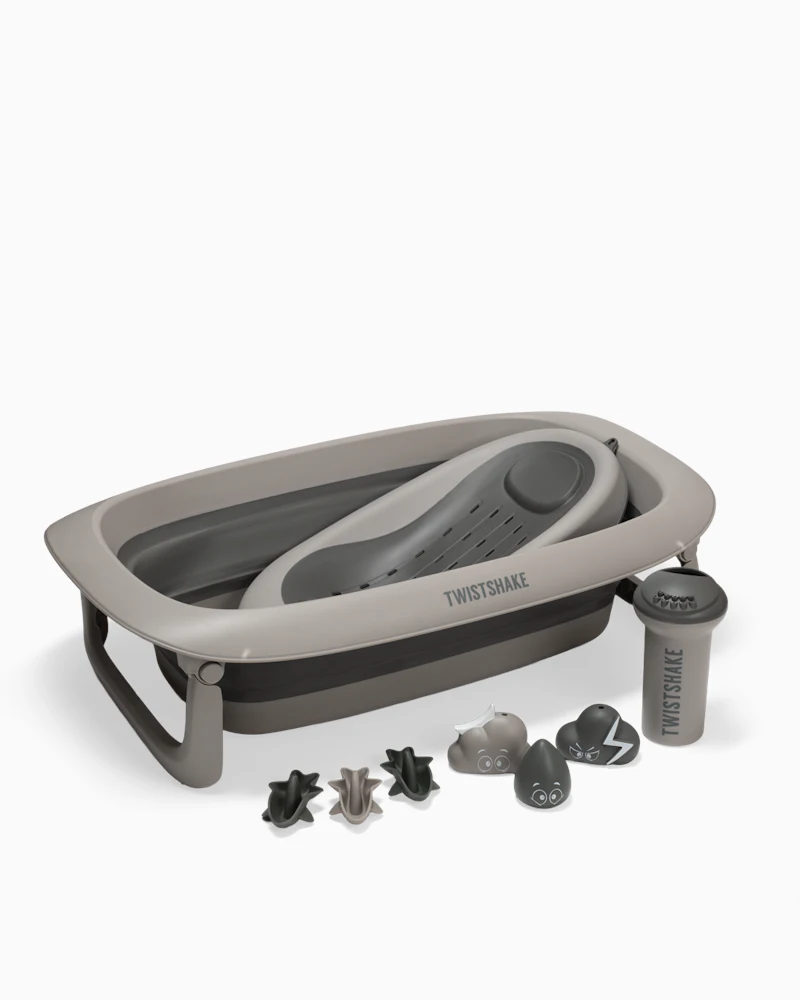 Badekar, dusj- og badestøtte, skyllekopp, 6x leker Faded Grey 0 mån+ / Falmet Grå - 1