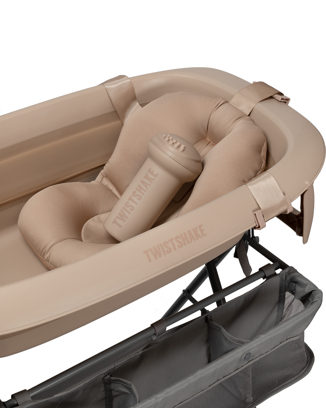 Luxury Bath Kit Mocha - Foldable baby bathtub with bath stand 1000 US fl oz / 0 mth+ / Mocha - hover