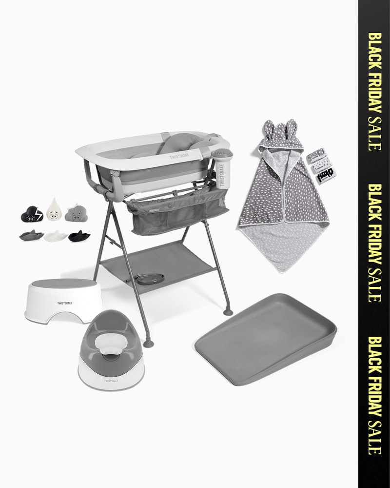 Premium Badeset 0 Monate+ / Grau & Weiß - 1