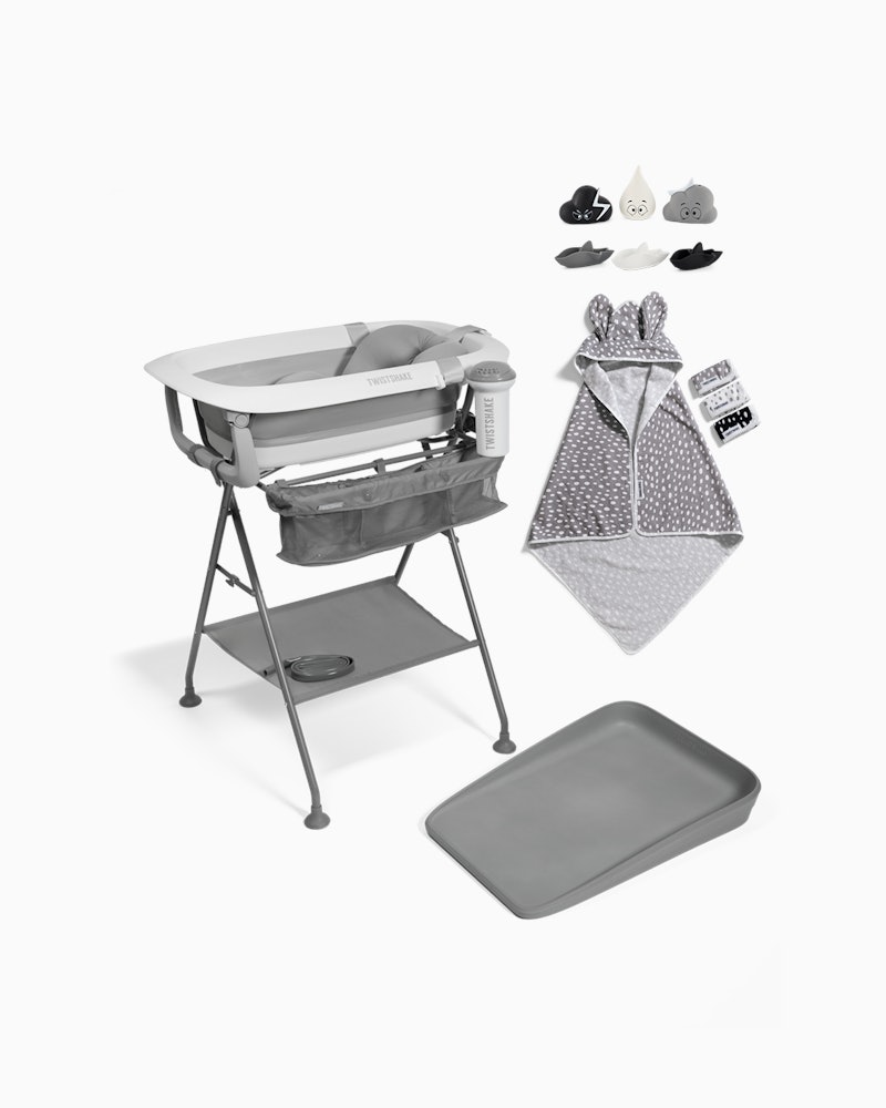 Alt-i-ett badesett 0 mån+ / Grå & hvit - 1