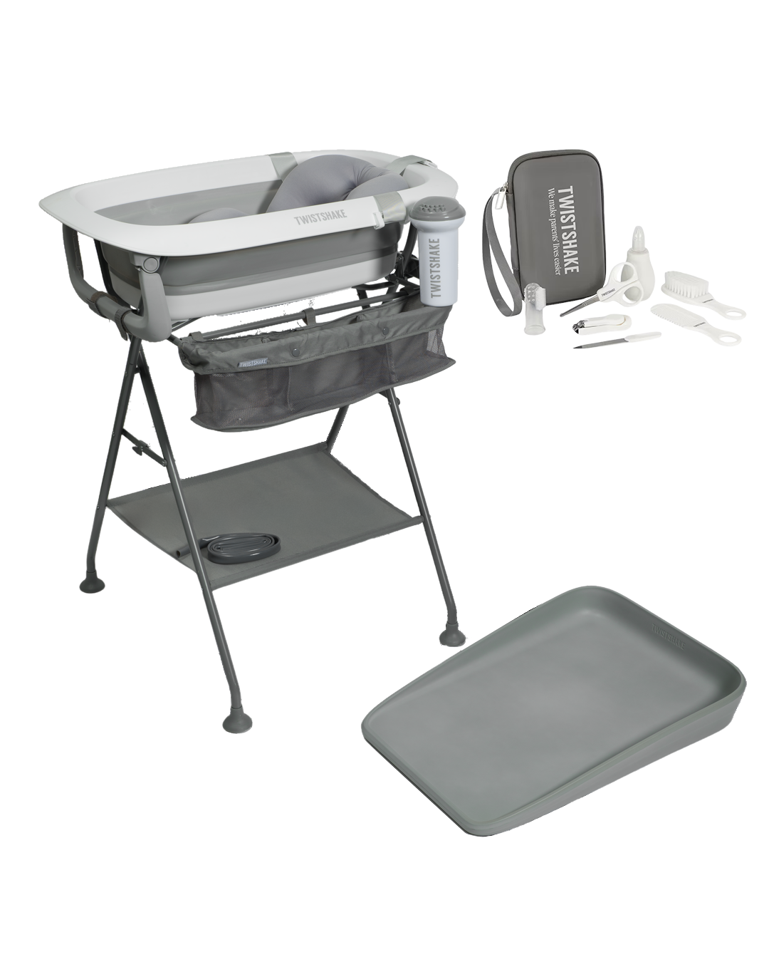 Kit bain & soins 0 mois+ / Gris et blanc