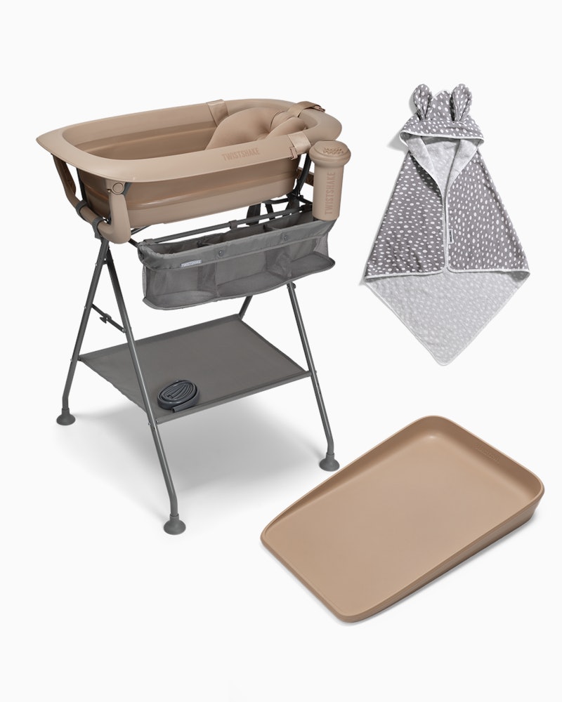 Bath & Care Kit + Hooded Towel 0 mth+ / Grey & White - 1