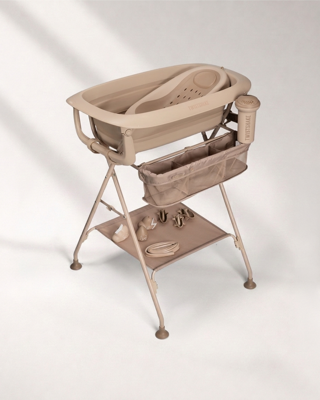 Luxury Bath Kit Mocha - Foldable baby bathtub with bath stand 1000 US fl oz / 0 mth+ / Mocha