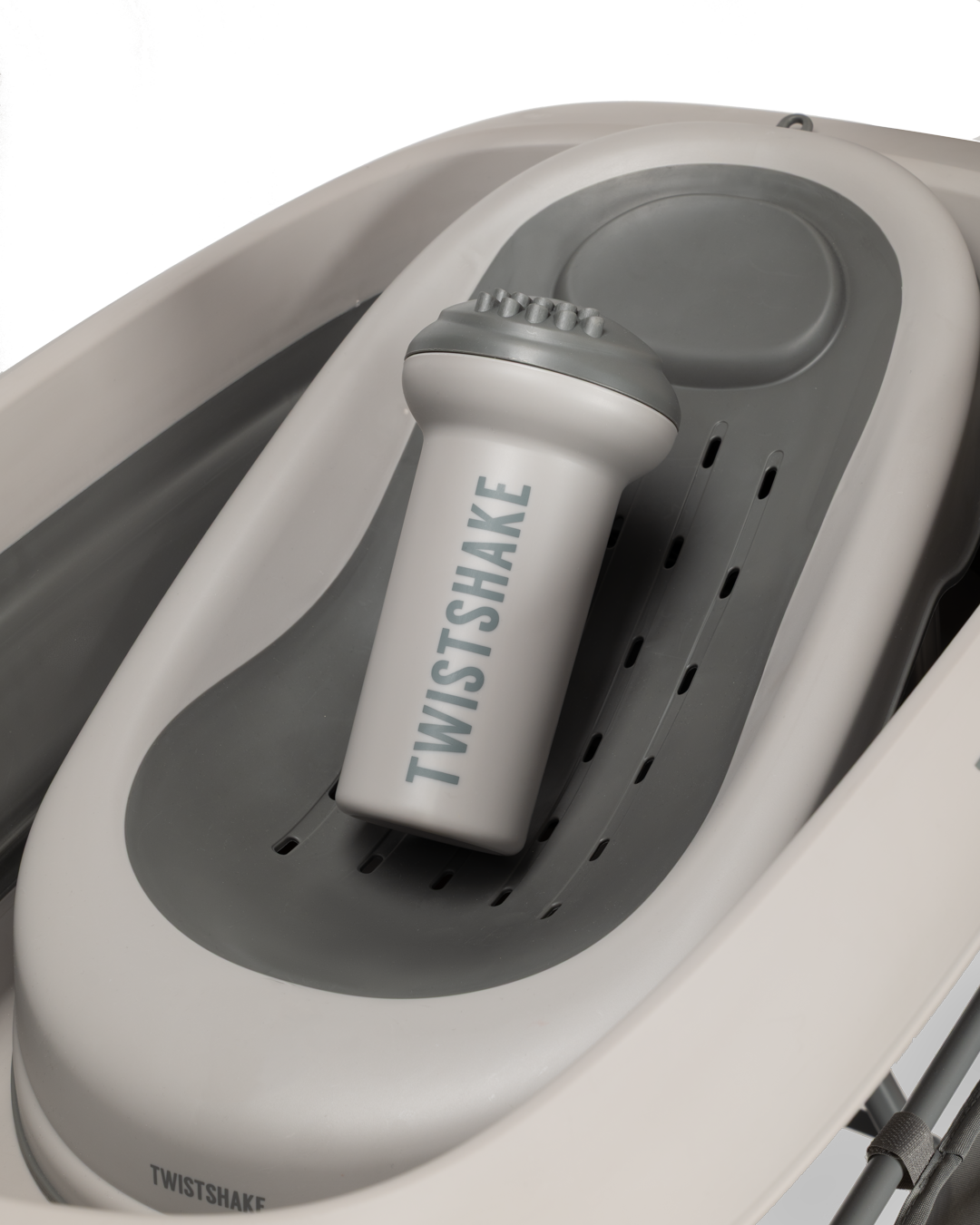 Luksuriøst badesett Grå - Sammenleggbar badekar med badestativ 30000 ml / 0 mån+ / Falmet Grå - 3