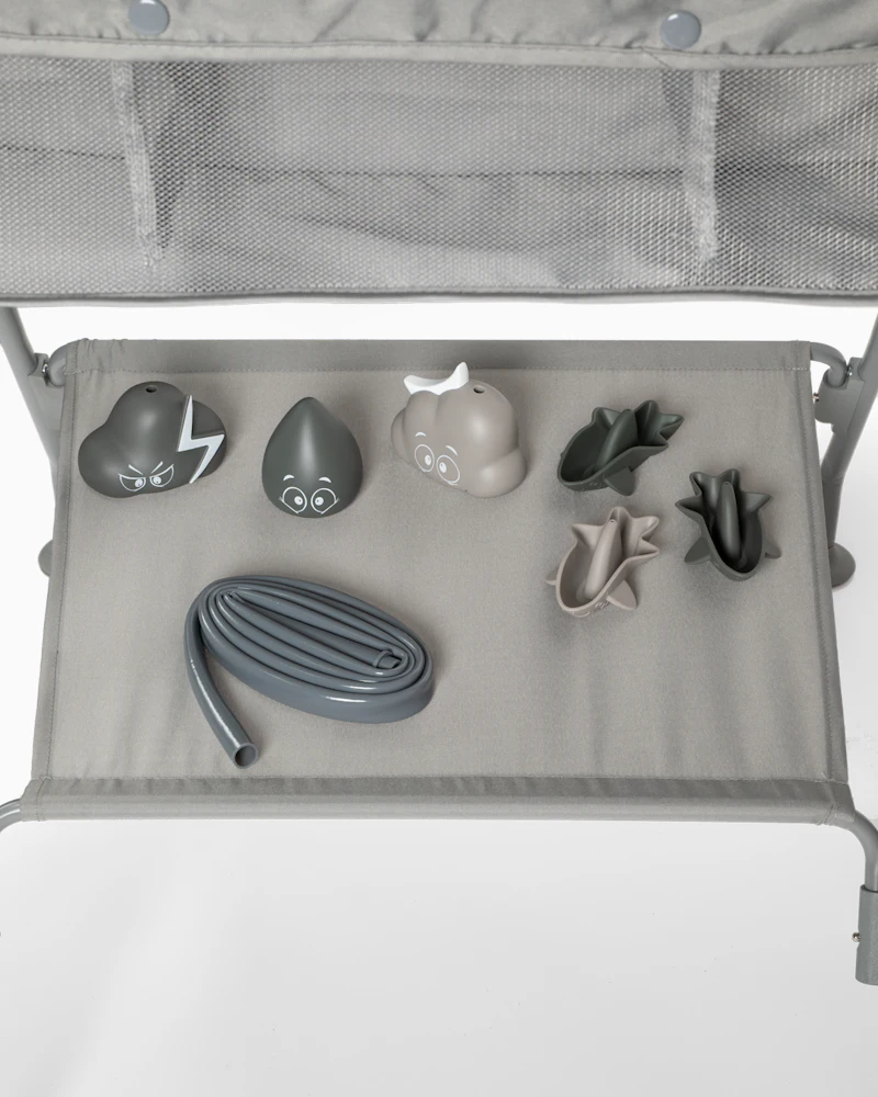 Luksuriøst badesett Grå - Sammenleggbar badekar med badestativ 30000 ml / 0 mån+ / Falmet Grå - 5