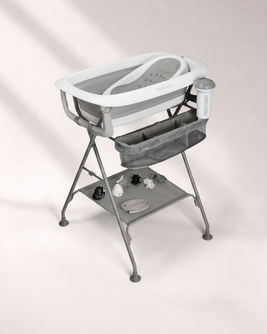 Luxury Bath Kit White - Foldable Baby Bathtub with Bath Stand 1000 US fl oz / 0 mth+ / White