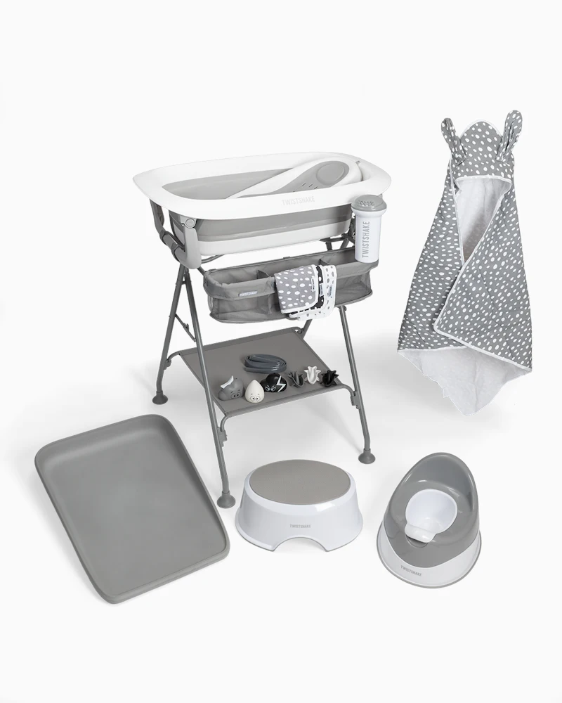 Premium badesett 0 mån+ / Grå & hvit - 1
