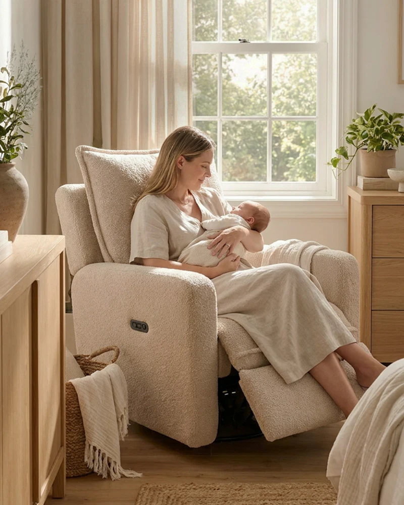 Avena justerbar amningsfåtölj - Ivory Vit - 7