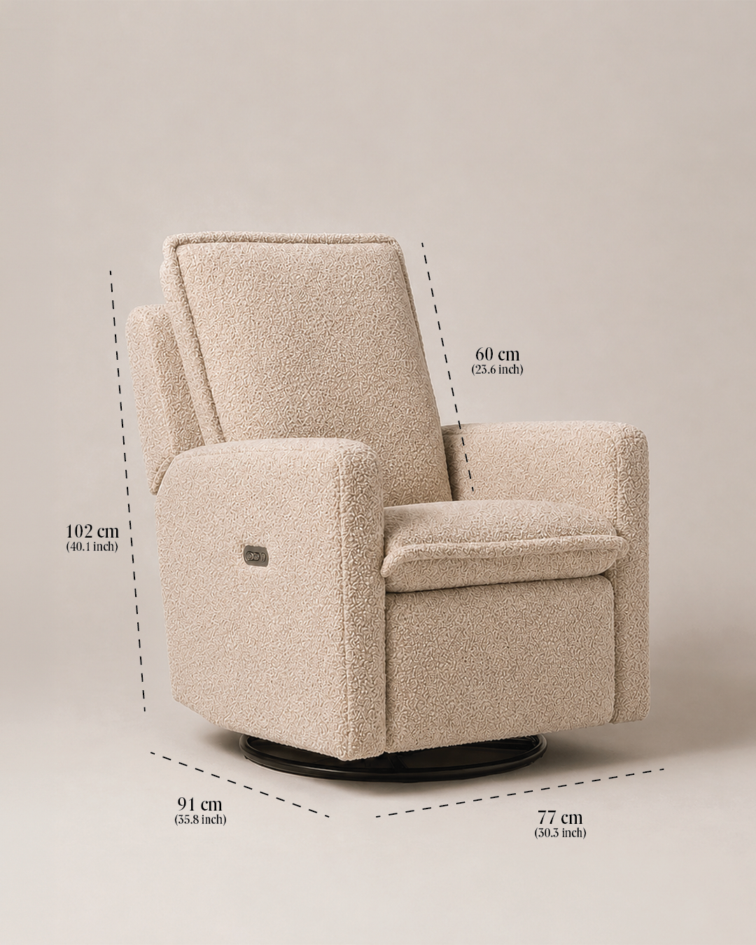 Avena Komfortstol & Sidebord - Sand  - 3