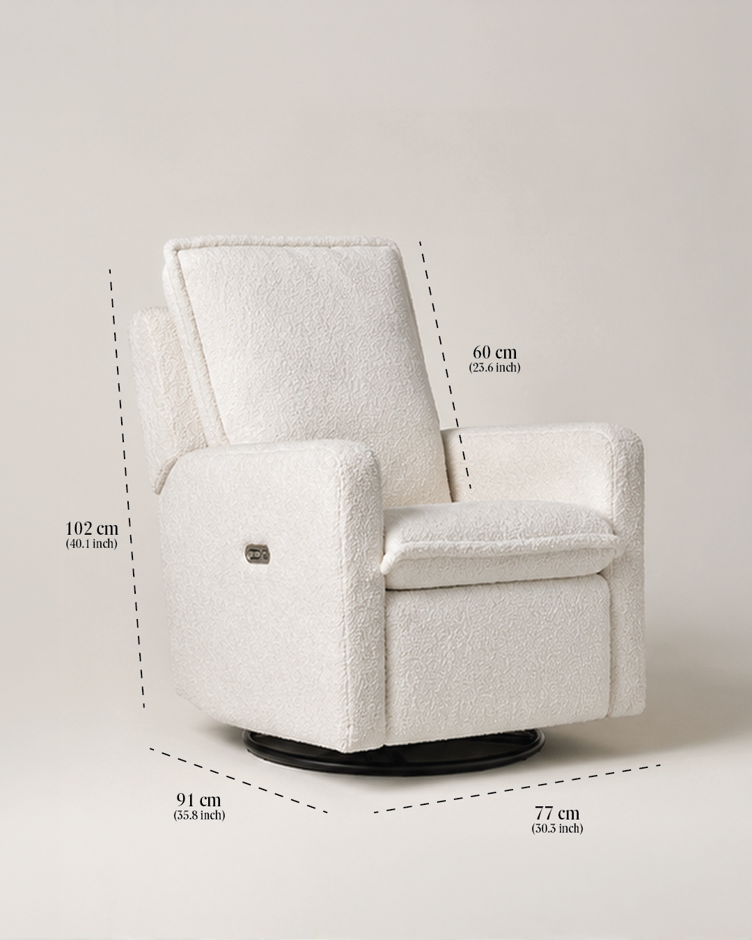 Avena Comfort Chair & Side Table - Ivory  - 3