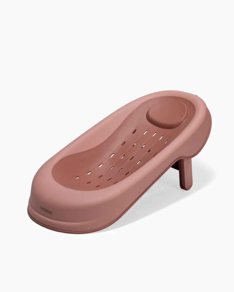 Lyxiga badpaketet Warm Blush – Ihopfällbar babybadbalja med badställning 0 mån+ - 3
