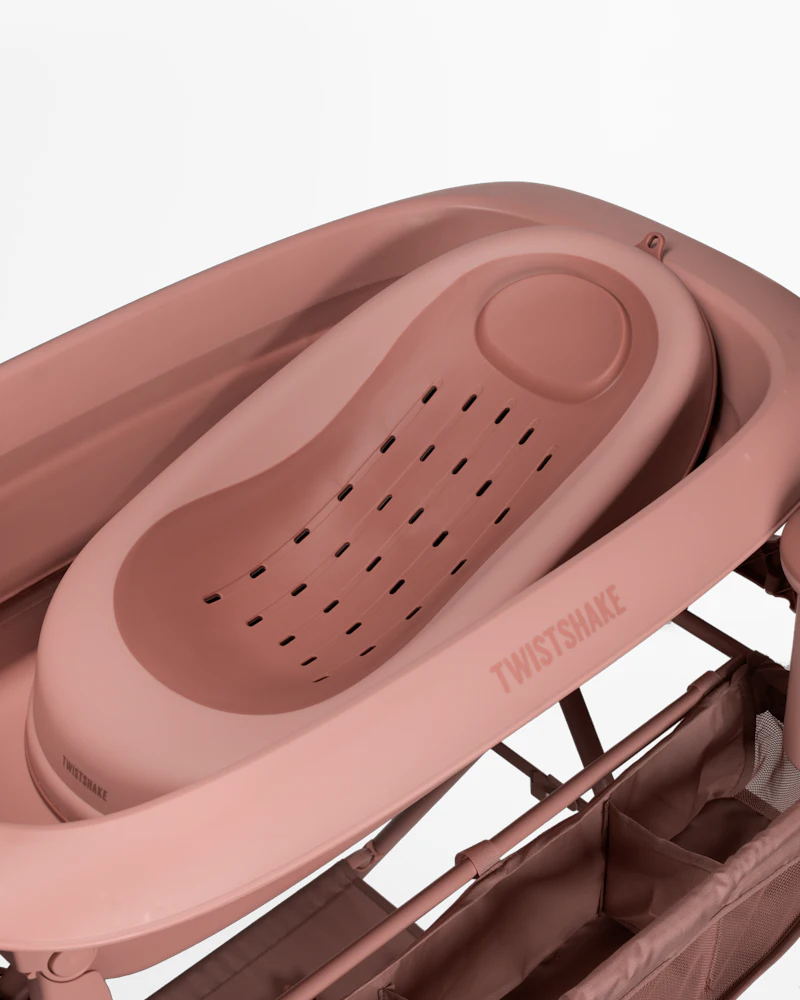 Lyxiga badpaketet Warm Blush – Ihopfällbar babybadbalja med badställning 0 mån+ - 2