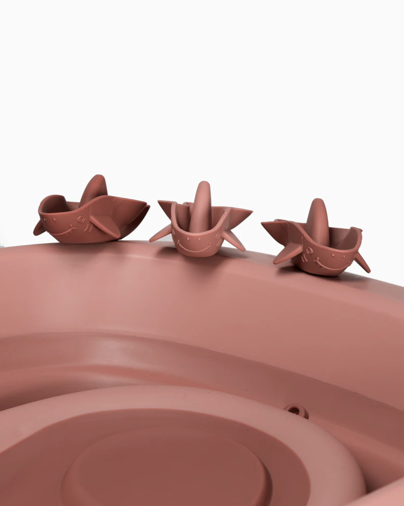 Lyxiga badpaketet Warm Blush – Ihopfällbar babybadbalja med badställning 0 mån+ - 9